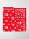 Alexander Mcqueen Skull Print Scarf In Red