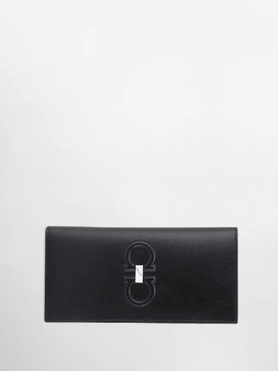 Ferragamo Vertical Wallet In Black