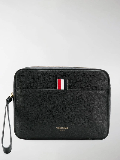 Thom Browne Textured Zip Pouch In Black