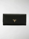 Prada Logo-plaque Folding Wallet In Black
