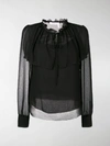 SEE BY CHLOÉ SHEER RUFFLE BLOUSE,13476633