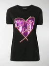 DOLCE & GABBANA METALLIC HEART PRINT T-SHIRT,F8K74ZG7RKE13620077