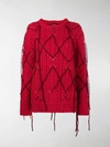 Calvin Klein 205w39nyc Fringed Knitted Sweater In Red