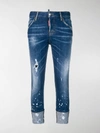 DSQUARED2 DISTRESSED TURN UP JEANS,S72LB0186S3034213609581