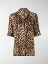 Dolce & Gabbana Diva Leopard-print Silk-twill Shirt In Brown