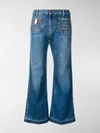 Philosophy Di Lorenzo Serafini Cropped Flared Jeans In Blue