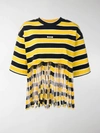 MSGM SHREDDED STRIPED T-SHIRT,2641MDM67A19529313591707