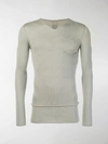RICK OWENS FINE KNIT FITTED SWEATER,RR18F1613WS13180508