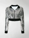 Chiara Ferragni Cropped Sequinned Jacket In Silver
