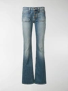 SAINT LAURENT BUTTON UP FLARED JEANS,545666Y883A13429562