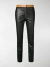 VICTORIA BECKHAM TWO TONE LEATHER TROUSERS,13200152