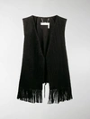 CHLOÉ TEXTURED FRINGE HEM GILET,C19UGI0131113823829