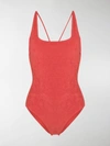 GANNI TERRY CLOTH ONE-PIECE SWIMSUIT,A172313798422
