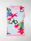 THOM BROWNE FLORAL INTARSIA CASHMERE SHELL TOP,FKV110A0001113420787