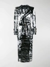 BALMAIN NEWS PRINT PVC TRENCH COAT,132454287X12556596