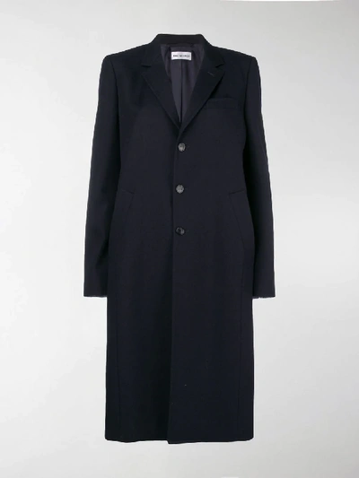 Balenciaga Basic Overcoat In Blue