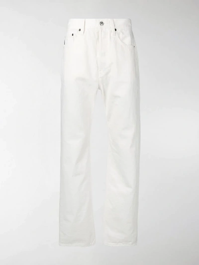 Balenciaga Men's Fitted 5-pocket Stretch-denim Jeans In White