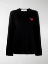 Comme Des Garçons Play Heart Motif Sweater In Black