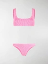 Reina Olga Ginny Crinkle-effect Bikini Set In Pink