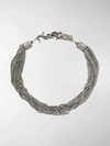 Saint Laurent Loulou Twisted Chains Bracelet In Metallic