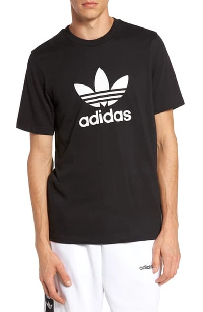Adidas Originals Trefoil Graphic T-shirt In Black