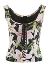 DOLCE & GABBANA LILY PRINT BUSTIER TOP,10968801