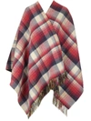 GUCCI GUCCI TARTAN FRINGED HEM PONCHO