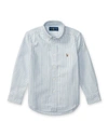 Polo Ralph Lauren Boy's Cotton Oxford Stripe Sport Shirt In Blue Pattern