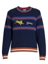 KENZO Jumping Tiger Striped Wool-Blend Sweater