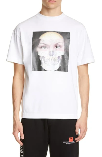 Palm Angels Skull Graphic T-shirt In White Multicolor