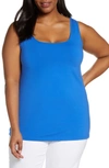 Nic + Zoe Perfect Scoop Tank Top In Washed Cobalt