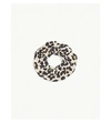 GANNI LEOPARD PRINT COTTON AND SILK-BLEND SCRUNCHIE