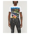 DSQUARED2 GRAPHIC AND DISTRESSED LOGO-PRINT COTTON SHIRT