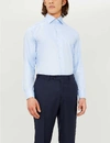 ETON MENS BLUE HERRINGBONE SLIM-FIT COTTON SHIRT 16,847-10065-344179311