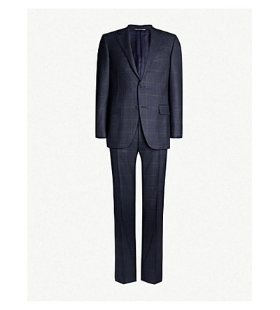 Canali Single-breasted Regular-fit Wool Suit In Navy