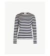 GANNI Striped round-neck cotton-jersey top