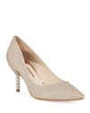 Sophia Webster Coco Embellished-heel Glitter Pumps In Champagne