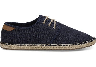 Toms Navy Slubby Cotton Men's Diego Trainers Shoes In Blue