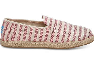Toms Red Woven Stripe Women's Deconstructed Alpargatas Shoes In Neutrals