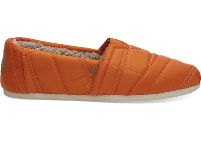 Toms Burnt Orange Quilted Nylon Men's Classics Slip-on Shoes