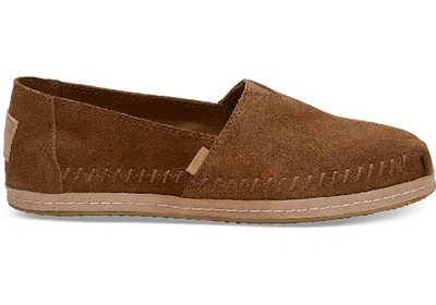Toms Dark Amber Suede Women's Classics Slip-on Shoes In Brown