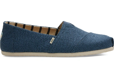 Toms Mallard Blue Heritage Canvas Mens Classics Venice Collection Slip-on Shoes