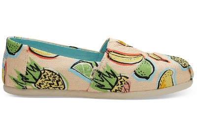 Toms Coral Pink Cuban Fruits Women's Classics Slip-on Shoes