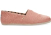 TOMS CORAL PINK CANVAS MENS CLASSICS VENICE COLLECTION SLIP-ON SHOES,889556662289