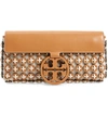 TORY BURCH MILLER LEATHER CHAINMAIL CLUTCH - BROWN,56244
