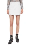 Allsaints Betty Raw Edge Denim Mini Skirt In White