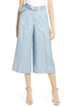 TED BAKER BELTED CROPPED WIDE LEG PANTS,WMT-CHARLLA-WH9W