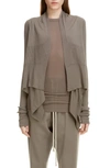 RICK OWENS WOOL DRAPE CARDIGAN,RP19F5641ML