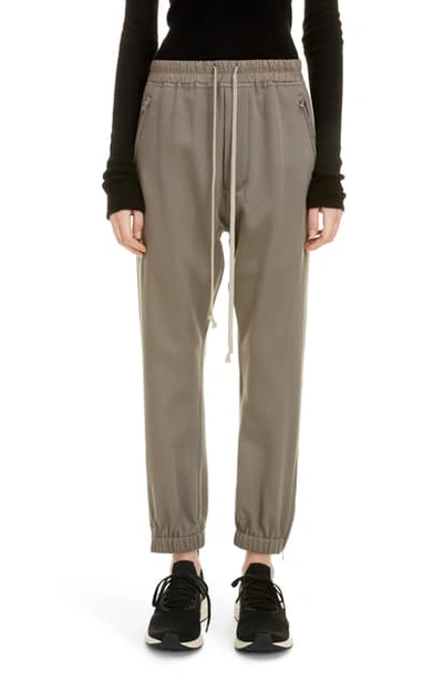 Rick Owens Wool Track Pants In Dust