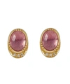 BROOKE GREGSON Gold Halo Pink Sapphire Diamond Stud Earrings,5057865644608